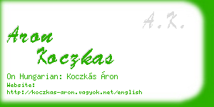aron koczkas business card